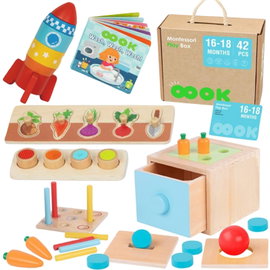 DLA DZIECI  PUDEŁKO  EDUKACYJNE 7W1 SENSORYCZNE