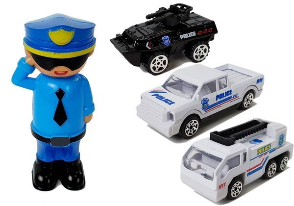 ZESTAW 2W1  AUTO POLICYJNE  GARAŻ DŹWIĘK ŚWIATŁA