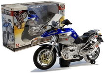 NIEBIESKI MOTOCYKL NA BATERIE ZE ŚWIATŁAMI I MUZYKĄ