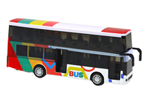KOLOROWY AUTOBUS DWUPIĘTROWY ŚWIATŁA DŹWIĘKI