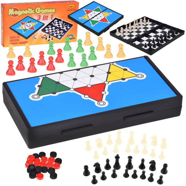 ZESTAW  3W1 GIER SZACHY WARCAB MAGNETYCZNE STRATEGICZNA