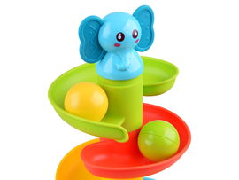 DLA DZIECI TOR ZJEŻDŻALNIA PIRAMIDKA SŁONIK Z KULKAMI