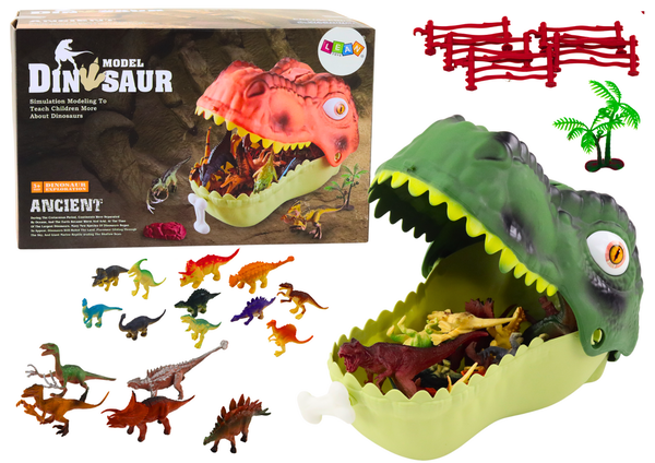 ZIELONY ZESTAW FIGUREK DUŻY DINOZAUR  45 EL