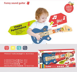 ZABAWKOWA GITARA DLA NAJMŁODSZYCH Z FUNKCJĄ ŚWIATEŁ