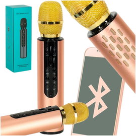 ZŁOTY MIKROFON BEZPRZEWODOWY DO KARAOKE