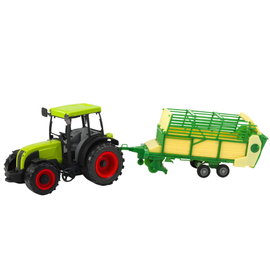  ROLNICZY TRAKTOR FARMERSKI Z PRZYCZEPĄ ZIELONO-ŻÓŁTĄ