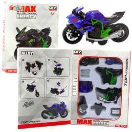 METALOWY MOTOCYKL ZIELONO-NIEBIESKA PASJA SKŁADANIA
