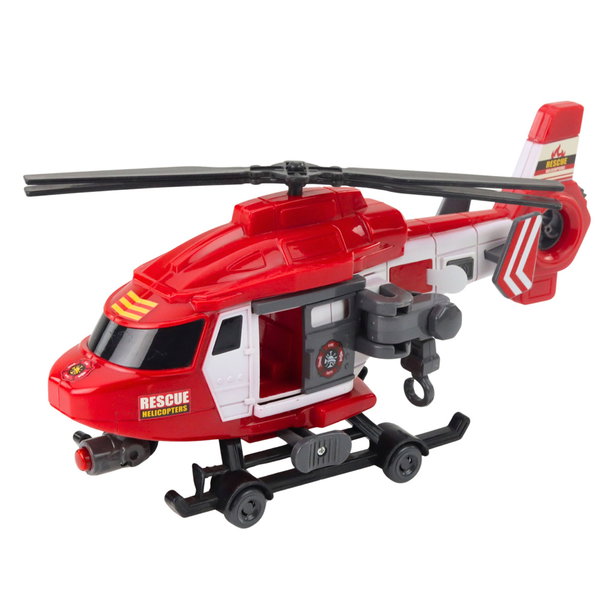 CZERWONY DLA DZIECI  RATUNKOWY HELIKOPTER  Z DŹWIĘKAMI 