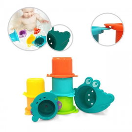 KOLOROWY KROKODYL  ZESTAW KUBECZKÓW DO KĄPIELI
