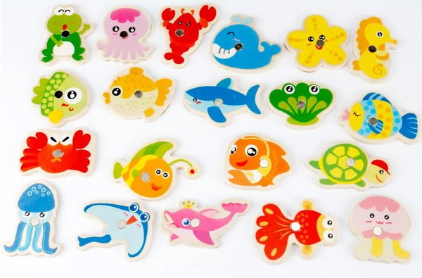 ZABAWNE RYBKI  MAGNESY I PUZZLE DLA DZIECI