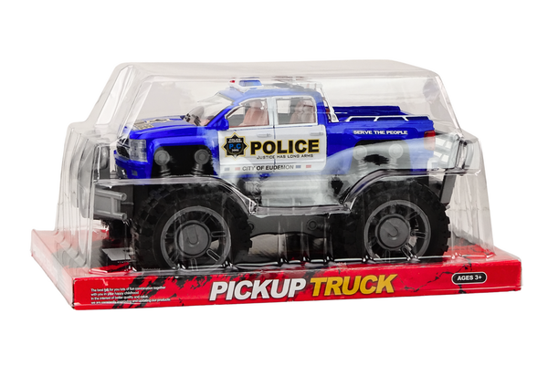 NIEBIESKI WÓZ POLICJI TERENOWY DLA DZIECI 