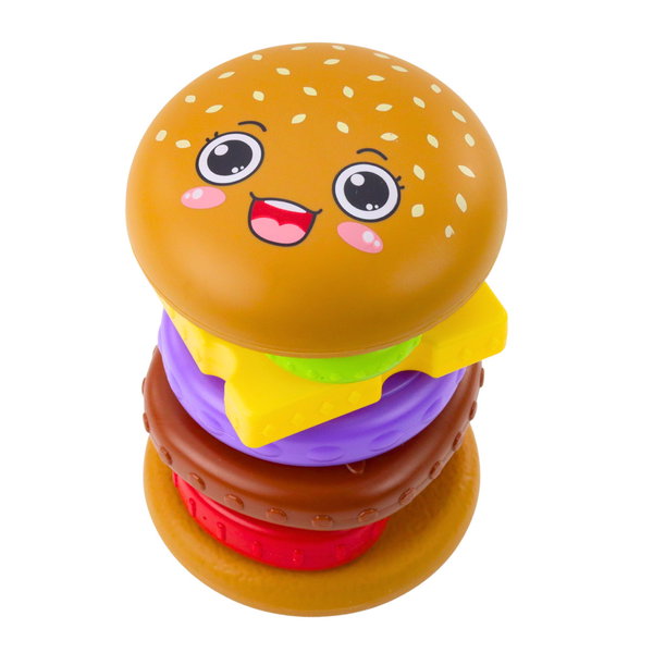 ZESTAW KOLOROWA PIRAMIDA HAMBURGER DLA DZIECI 