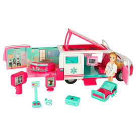 MOBILNA KARETKA POGOTOWIA DLA LALEK Z AKCESORIAMI