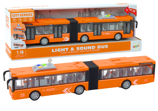 DLA DZIECI POMARANCZOWY AUTOBUS Z DZWIEKIEM 