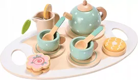 DLA DZIECI DREWNIANY ZESTAW DO HERBATKI AKCESORIA 