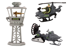 DLA DZIECI  HELIKOPTER  Z ŻOŁNIERZAMI I DŹWIĘKAMI