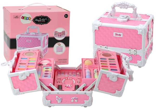 DLA DZIECI  KUFEREK PIĘKNOŚCI Z BIŻUTERIĄ I KOSMETYKAMI
