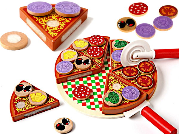 DLA DZIECI ZABAWNA PIZZA DREWNIANA 