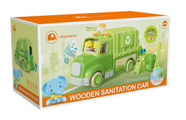 DLA DZIECI DREWNIANY POJAZD ŚMIECIARKA 