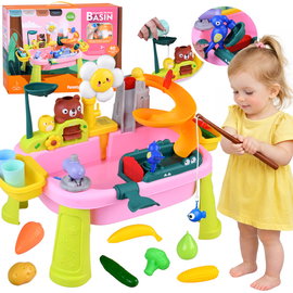 DLA DZIECI KOLOROWY  STOLIK WODNY Z ZJEŻDŻALNIĄ 