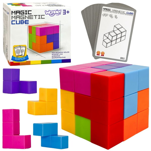 DLA DZIECI ZESTAW KOSTKA TETRIS Z KARTAMI 