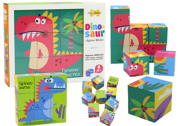 DLA DZIECI EDUKACYJNE PUZZLE DINOZAURY