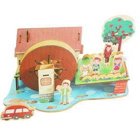  ZABAWA W PUZZLE DREWNIANE KOŁO MŁYŃSKIE 