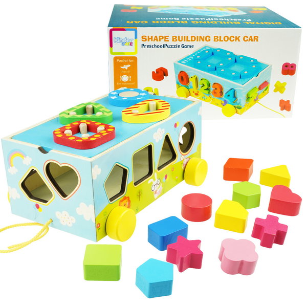 DLA DZIECI KREATYWNY SORTER EDUKACYJNY Z  SAMOCHODEM