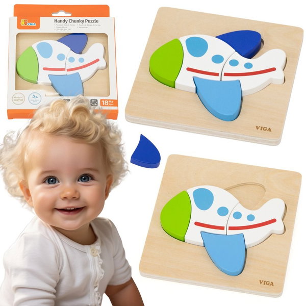 DLA DZIECI KOLOROWY SAMOLOT PUZZLE 