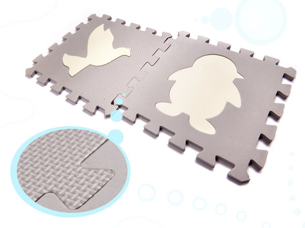 DLA DZIECI SZARA MATA PUZZLE PIANKOWA 