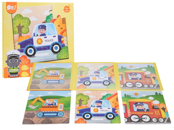 DLA DZIECI ZESTAW   PUZZLE POJAZDY 