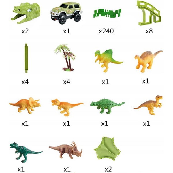 DLA DZIECI ZESTAW DINOZAURY TOR  SAMOCHODOWY 