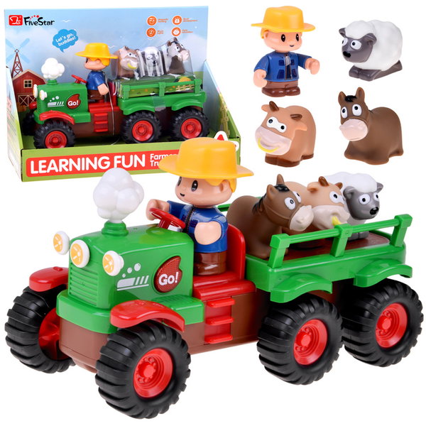 DLA DZIECI ZABAWKA  TRAKTOR Z PRZYCZEPĄ