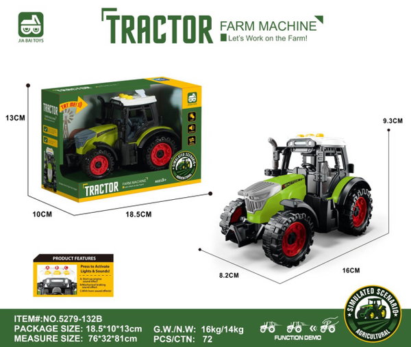 DLA DZIECI ŚWIECĄCY TRAKTOR DŹWIĘKOWY