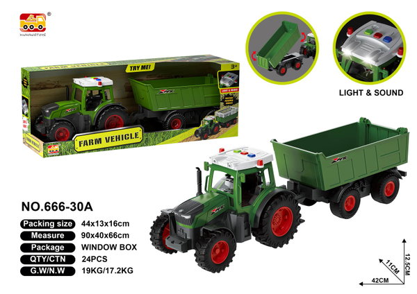 DLA DZIECI ZABAWKA TRAKTOR Z NACZEPĄ  