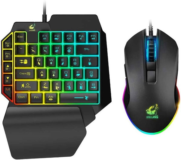 ZESTAW GAMINGOWY KLAWIATURA MYSZ RGB PC XBOX PS4 ZIYOU LANG T1