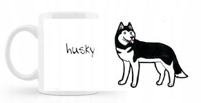 Kubek z nadrukiem Rasy psów Husky 330ml