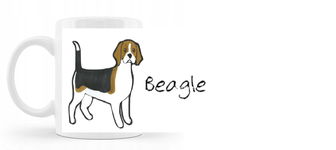 Kubek z nadrukiem Rasy psów Beagle 330 ml