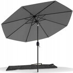 Parasol ogrodowy z wysięgnikiem Vounot szary 270 x 240 cm