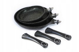 Pradel Excellence 52003M zestaw 3 patelni z imitacji kamienia (20/24/28 cm)