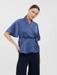 VERO MODA Satynowa kopertowa bluzka (XS)