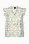 VERO MODA Szyfonowa bluzka v neck wzór (XS)