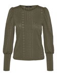 VERO MODA Khaki bluzka wzór (XS)