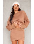 PRETTYLITTLETHING Brązowa bluza oversize (M)