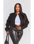 PRETTYLITTLETHING Czarna kurtka bomber (58)