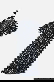 VERO MODA Czarna kopertowa sukienka wzór (S)