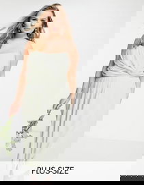 TFNC PLUS Szałwiowa sukienka midi (46)