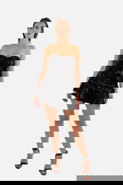 LIU JO Czarna mini sukienka cekinowa (S)