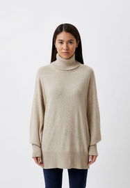 TRU TRUSSARDI Beżowy luźny sweter golf (XS)