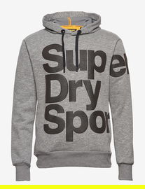 SUPERDRY Szara melanżowa bluza logo (S)